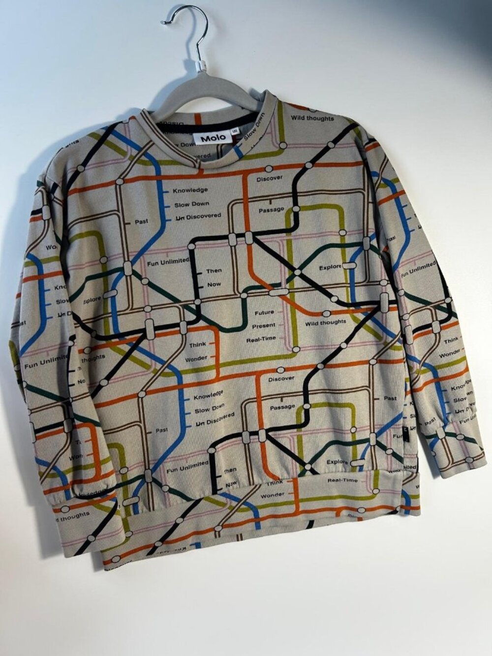 Molo Kids Subway Map Print Sweatshirt - Size 11-12 Years - Picture 2 of 4